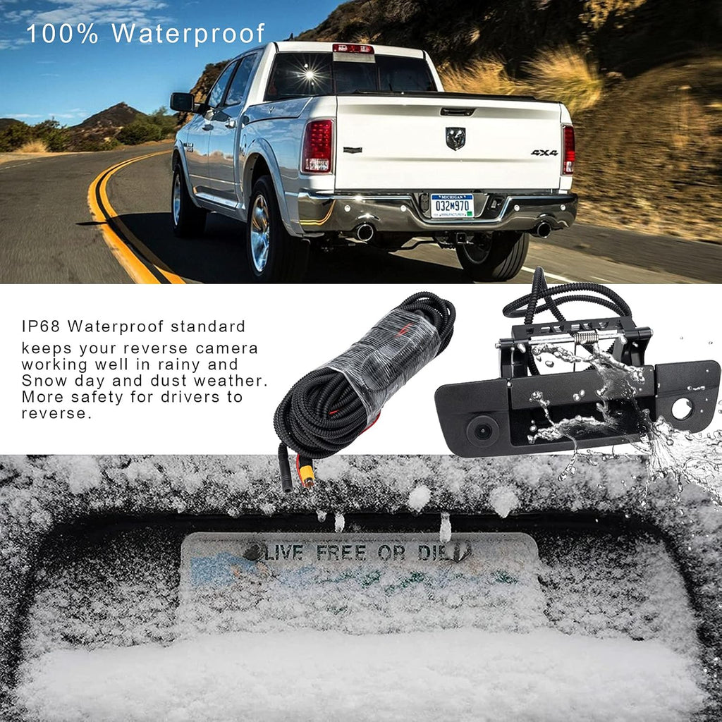 Tailgate Handle Camera Compatible with Dodge Ram 1500 2009-2017, 2500 3500 2010-2017, Pack of 2 M5867