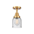 Small Bell 1 Light 5 inch Flush Mount in Satin Gold S361