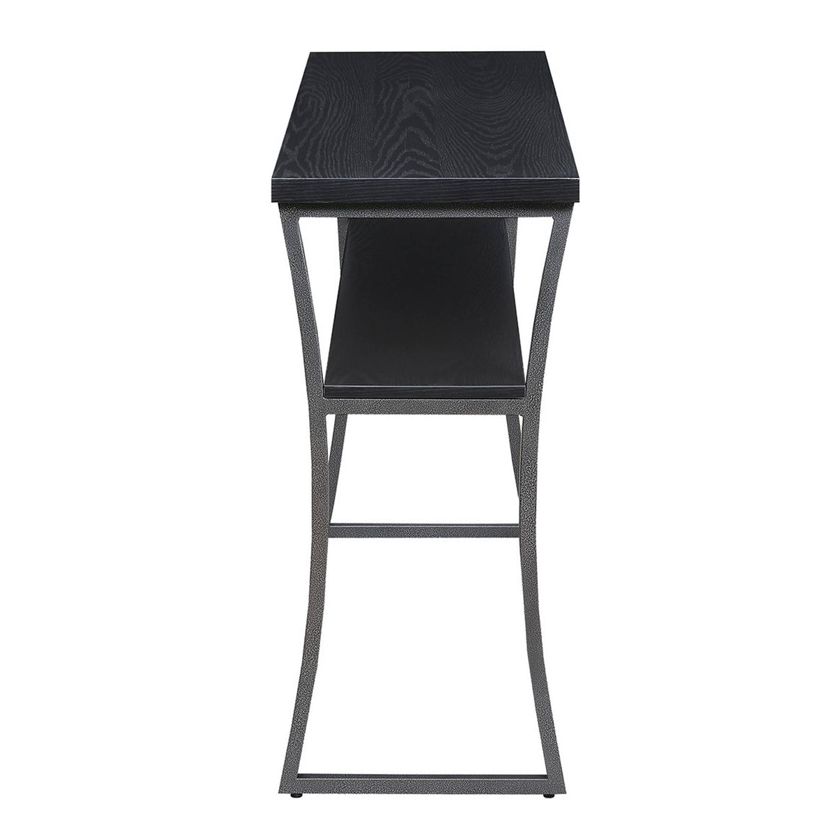 Black Woodgrain/Gray Console Table B8078