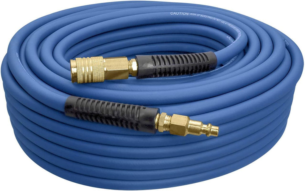 3/8" x 100' PVC/Rubber Hybrid Air Hose with 1/4" Brass Fittings Z5374