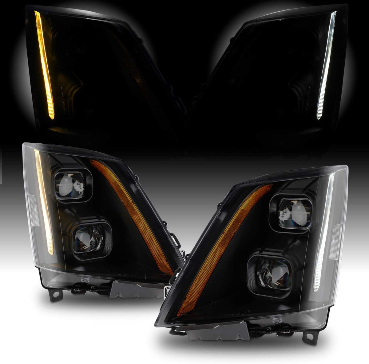 Dual Projector Black Smoke Housing Headlights O80563