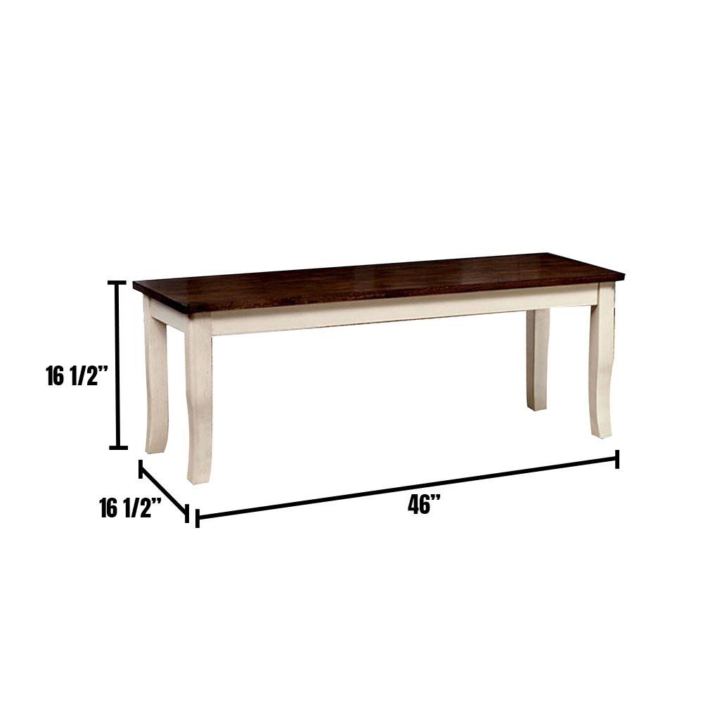 Vintage White Transitional Style Bench I38334