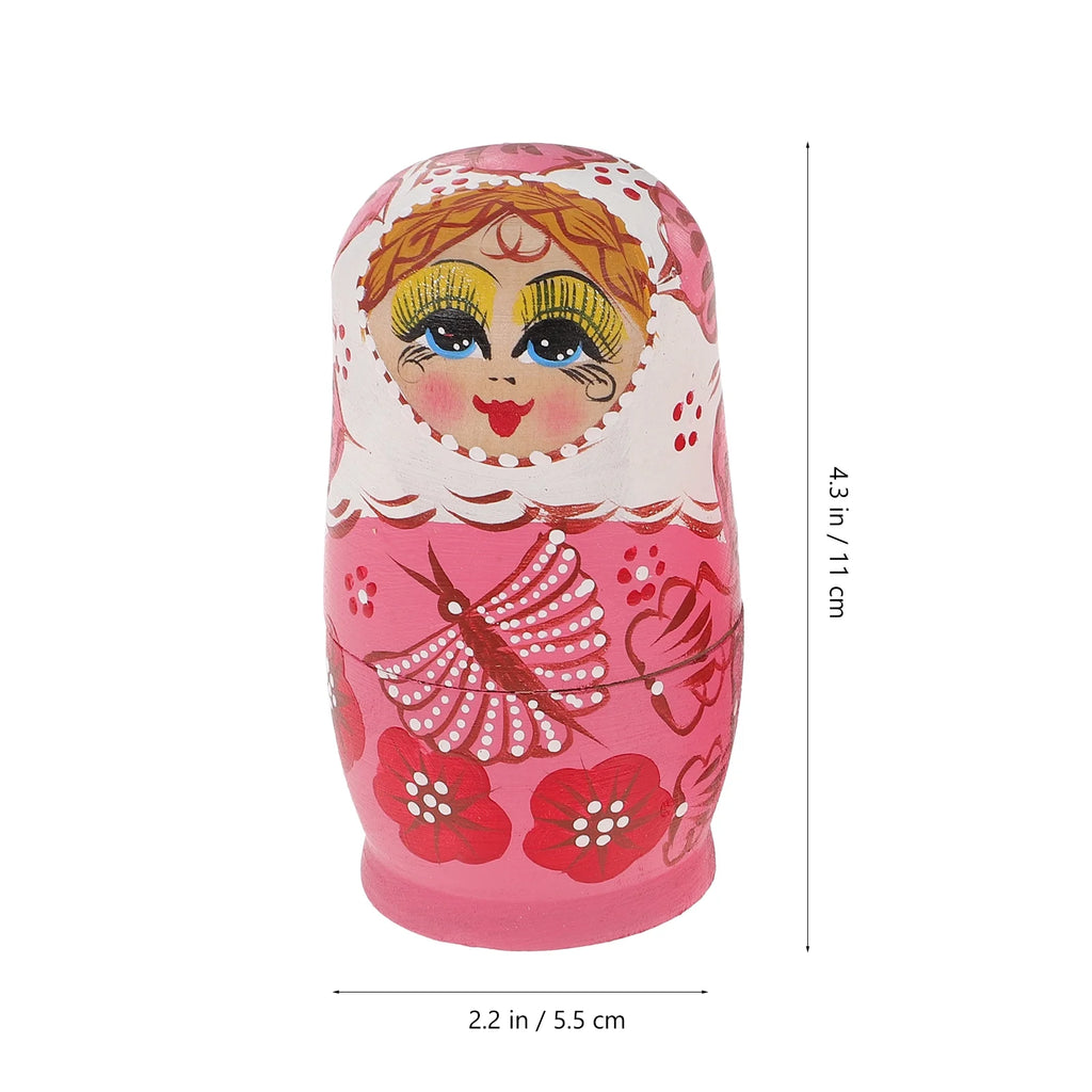 Matryoshka Stacking Dolls Wood Crafts Travel Child T4683