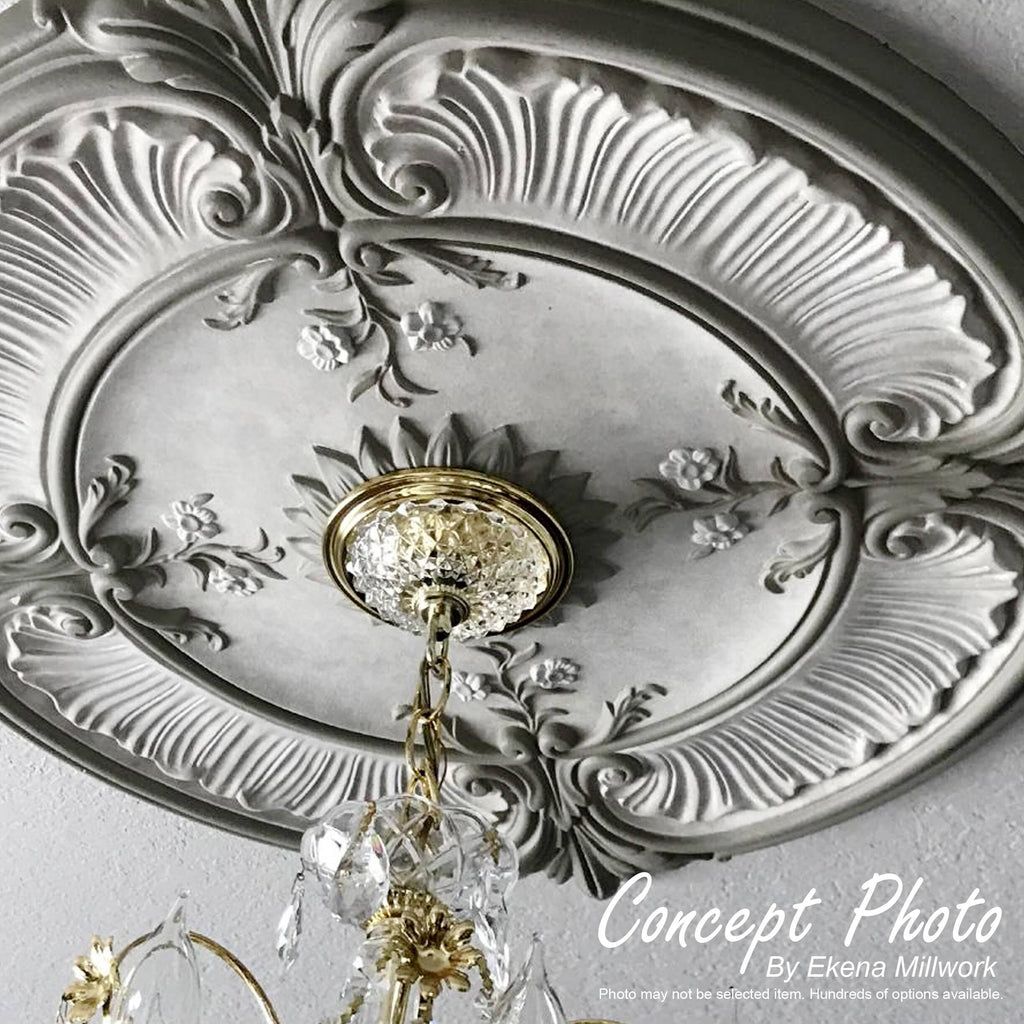 20 1/4 inch x 1 1/2 inch Hand-Painted Gold Ceiling Medallion V737