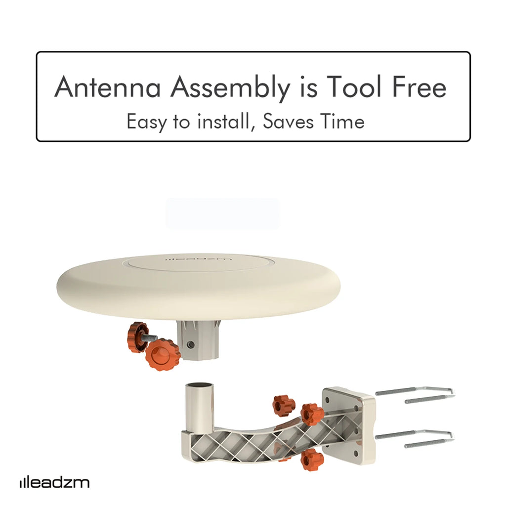 White Indoor Outdoor TV Antenna with 40ft Wire G617