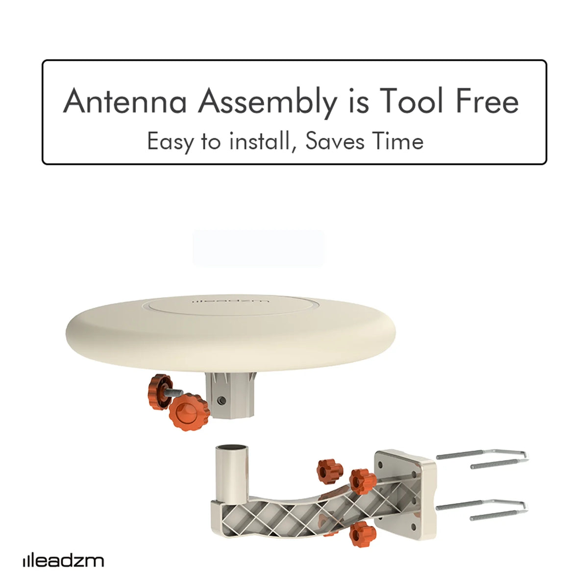 White Indoor Outdoor TV Antenna with 40ft Wire G617