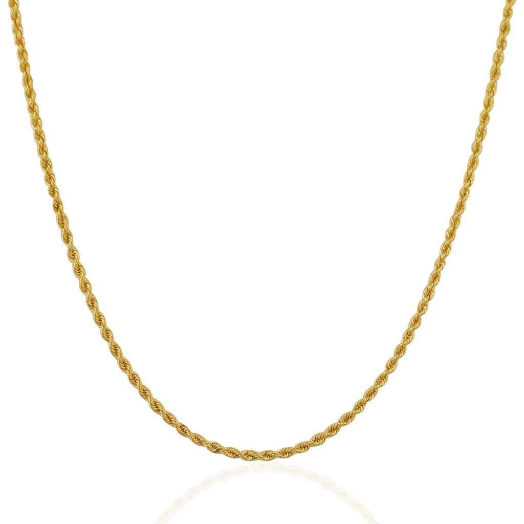 14k Yellow Gold Solid Rope Chain 24 in H2977