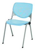 Sky Blue Poly Stack Chair with Perforated Back P45502