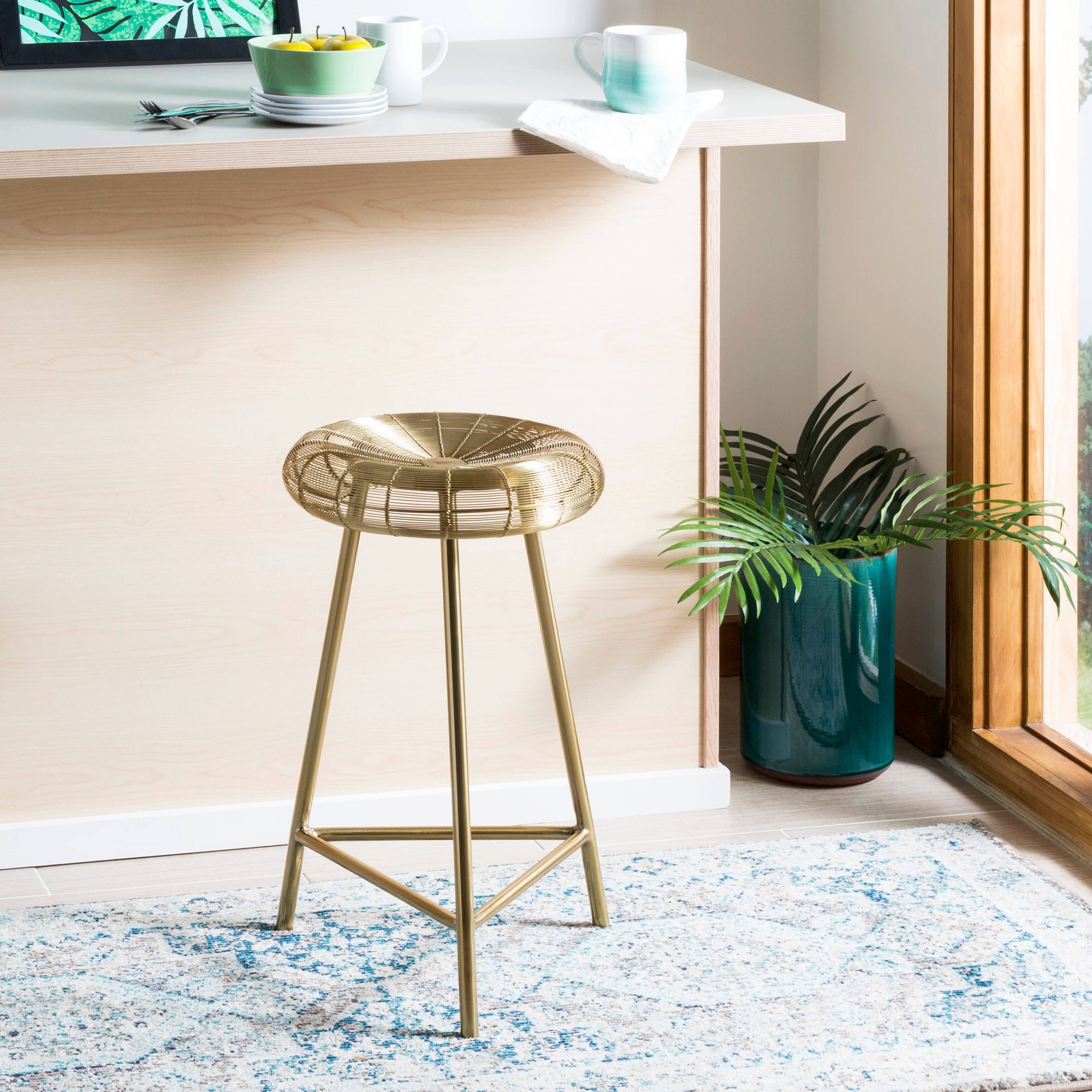 Gold Wire Weaved Counter Stool C78578