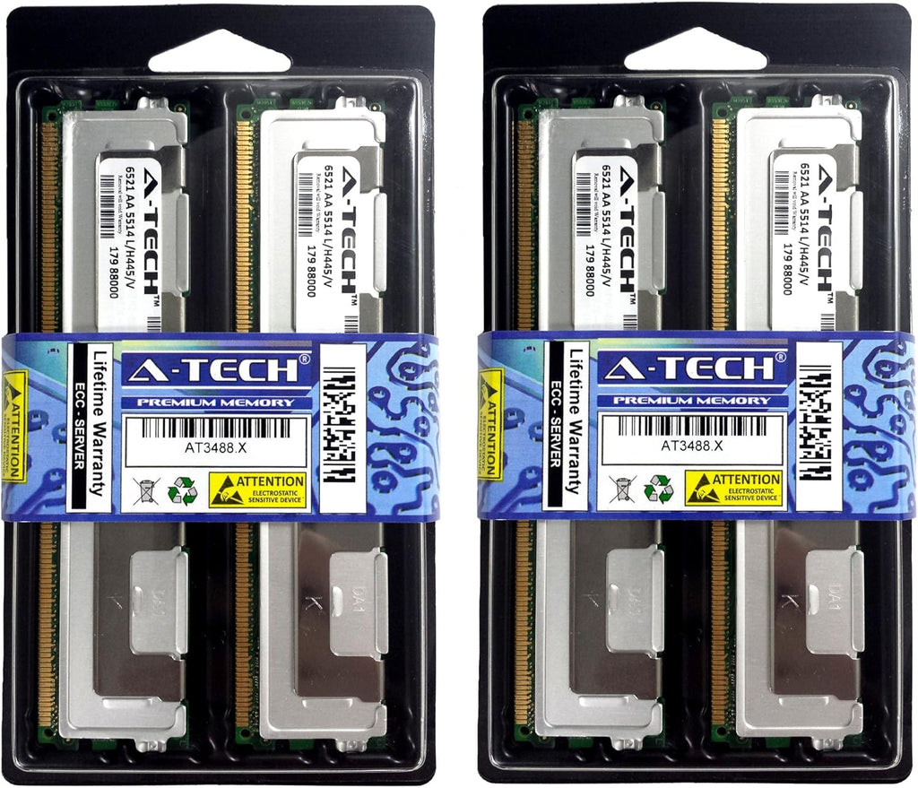 32GB Kit (4x8GB) DDR2 Server Memory, PC2-5300 667MHz ECC 240 Pin B97435