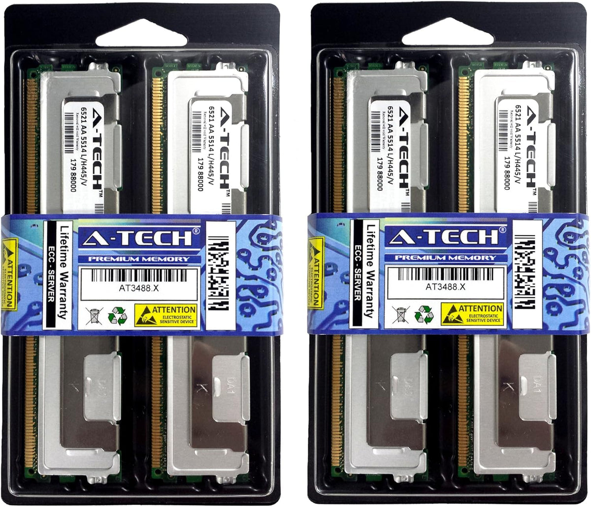 32GB Kit (4x8GB) DDR2 Server Memory, PC2-5300 667MHz ECC 240 Pin B97435
