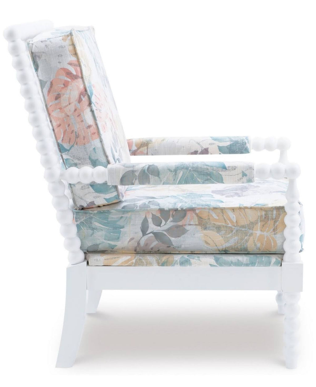 White Spindle Wood Frame Chair Y853
