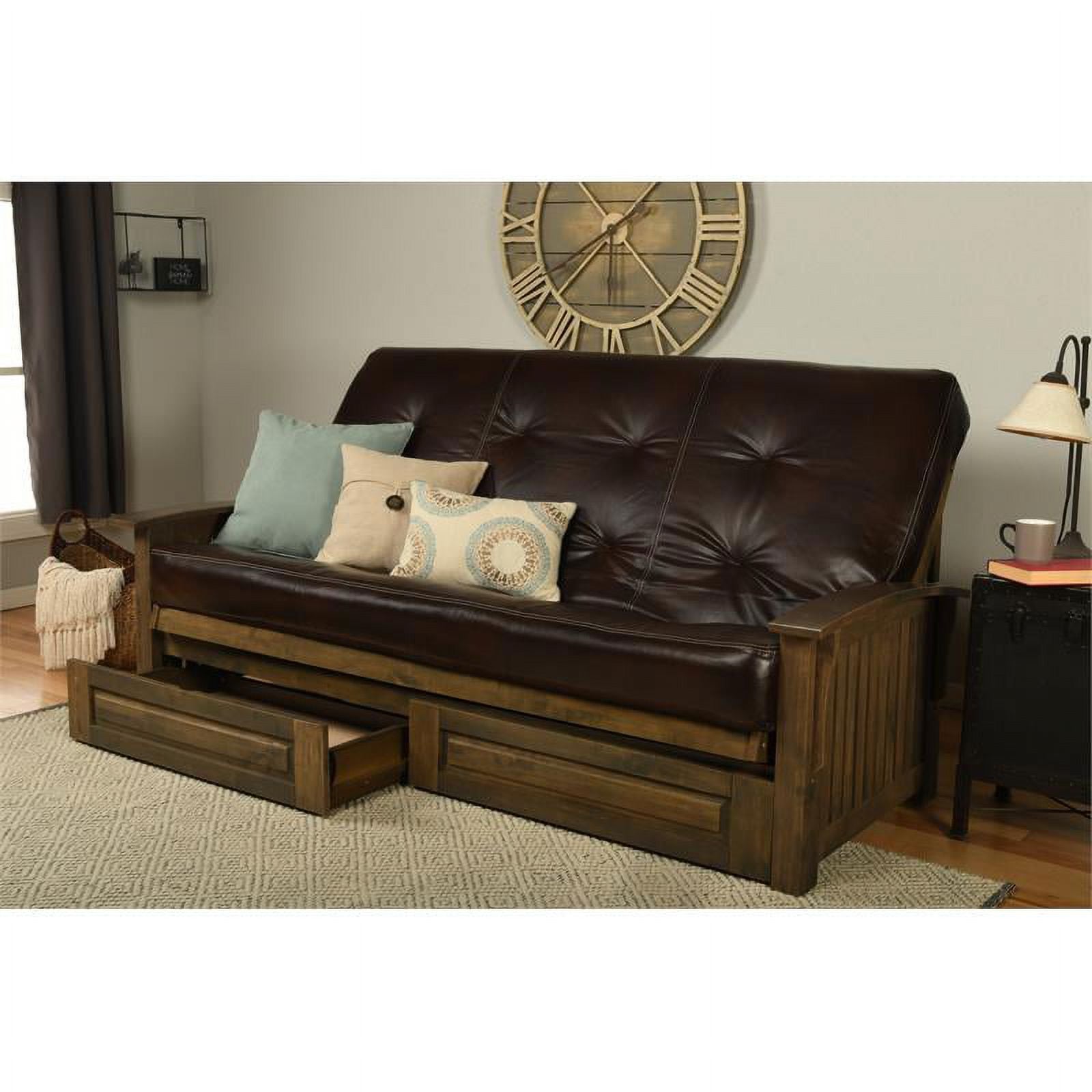 Queen-size Wood Storage Futon W128204