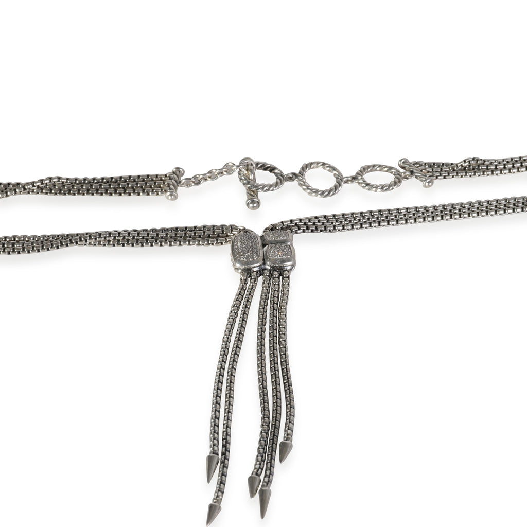 Sterling Silver Confetti Diamond Lariat Necklace M744