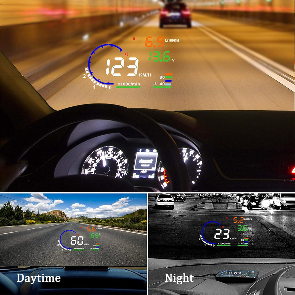 5.5 inches Multi Color Car HUD Windshield Screen Display R15856