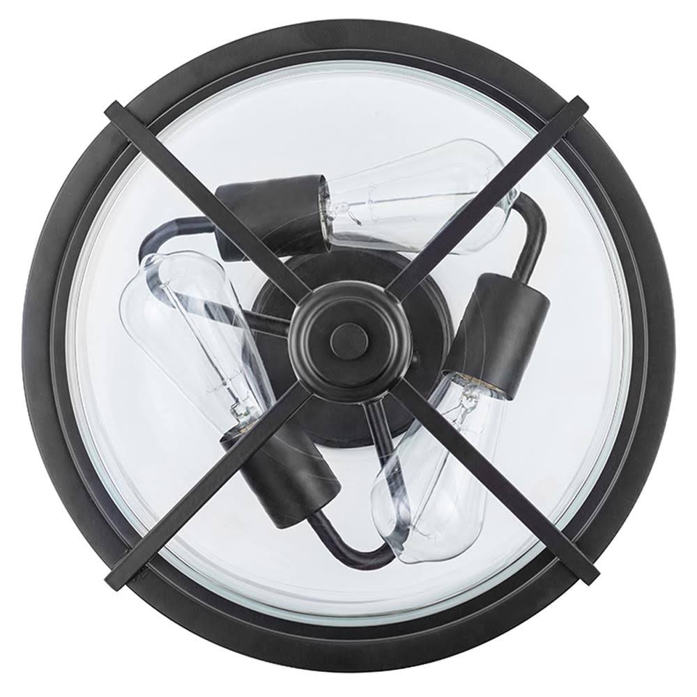 13-in Black Incandescent Semi-Flush Mount Light E8409