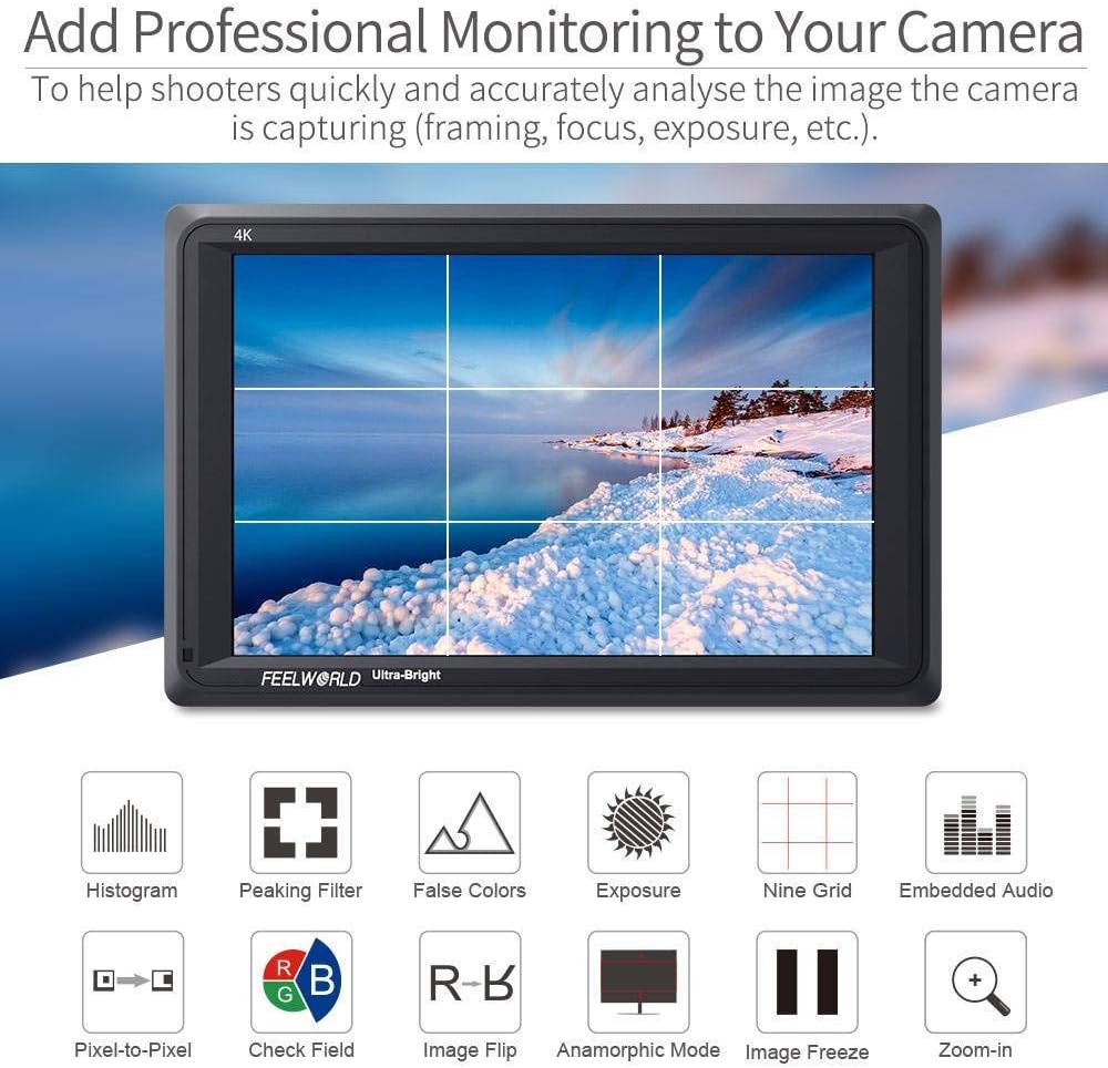 7 Inch 2200nit Ultra Bright DSLR Camera Field Monitor W62791