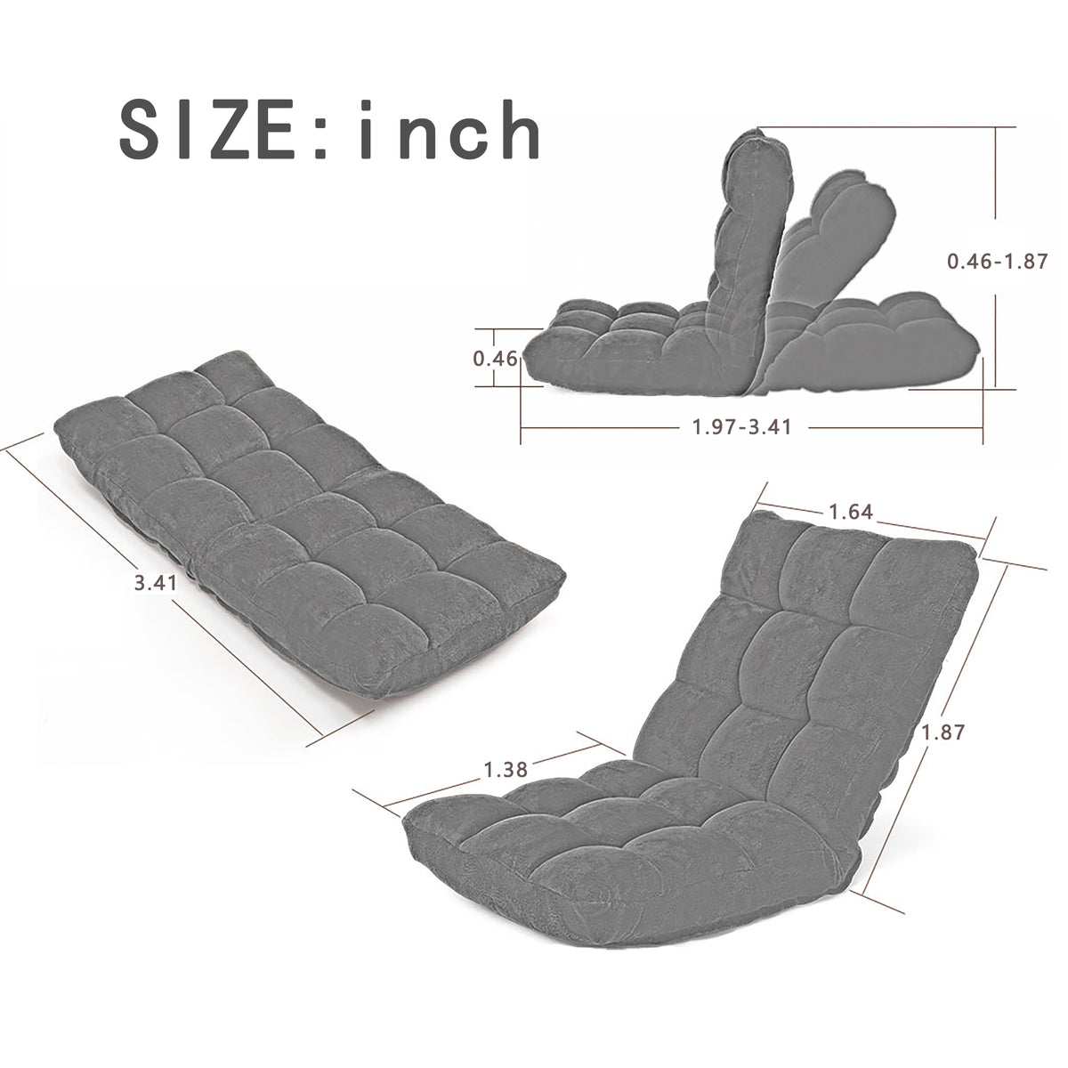 Folding Lounge Chaise Sofa with 5 Reclining Position M944