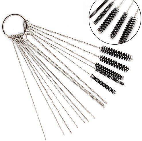 Carburetor Carbon Dirt Jet Cleaner Tool Kit 10 Cleaning Needles with 5 Brushes Pack of 2 U5867