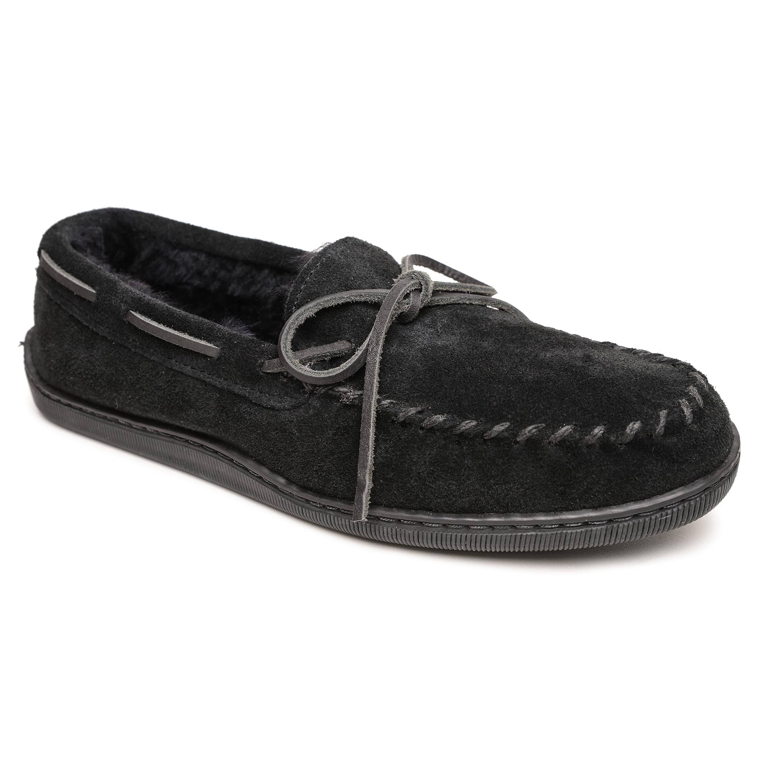 Black Sheepskin Hardsole Moccasin X2768