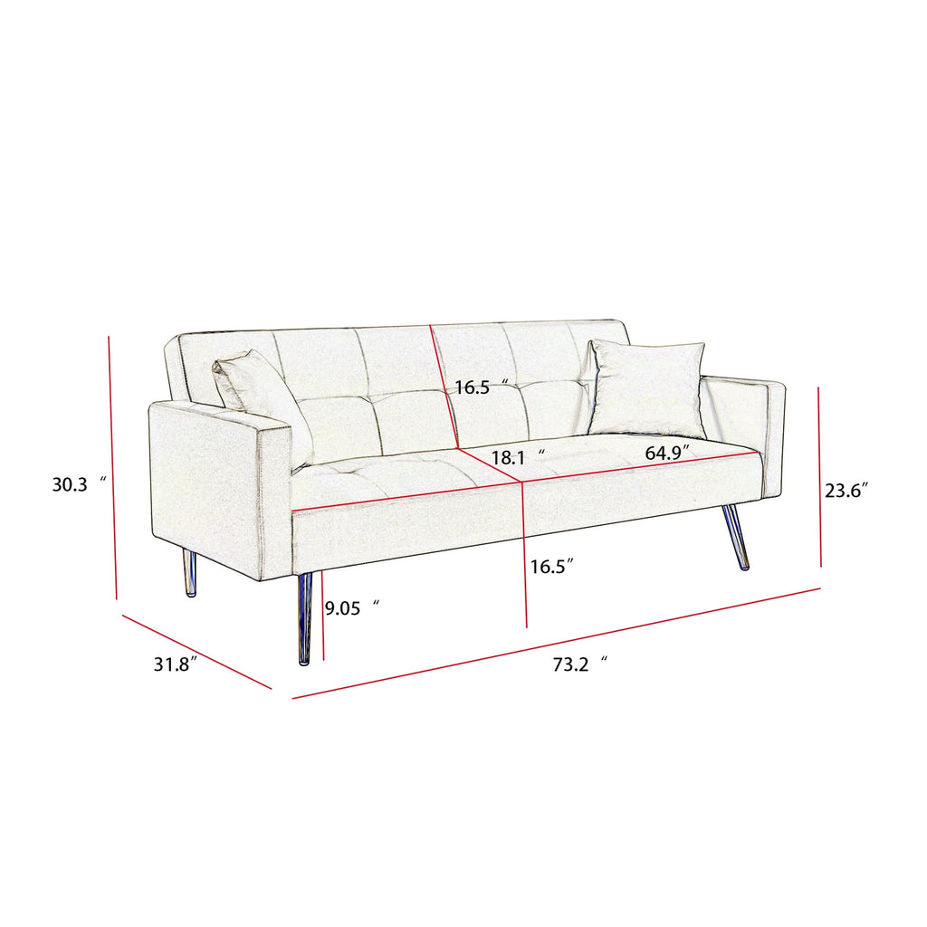 Convertible Fabric Folding Futon Sofa Bed G277