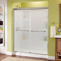 Semi-Frameless Sliding Shower Door in Brushed Nickel with Rain Glass X203140
