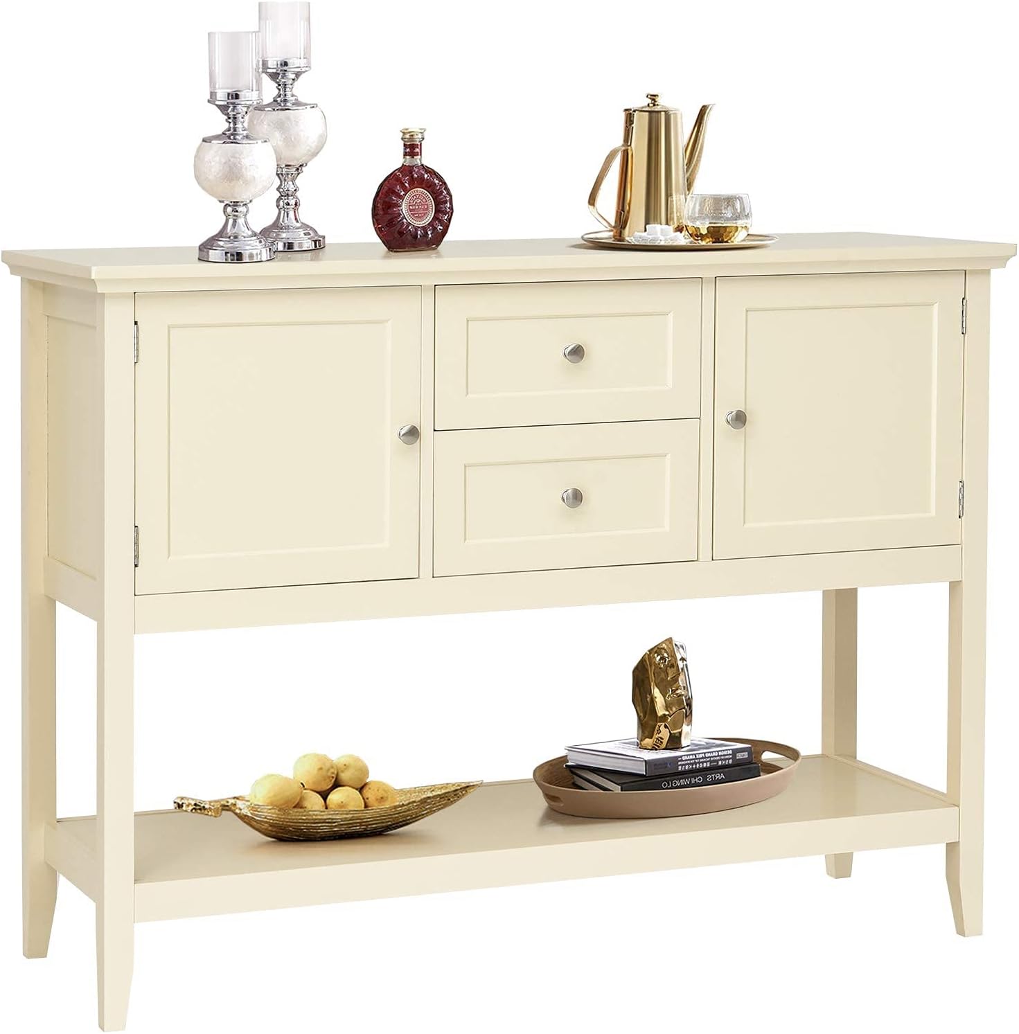 Grey Wooden Buffet Sideboard with 2 Drawers and 2 Cabinets Q574