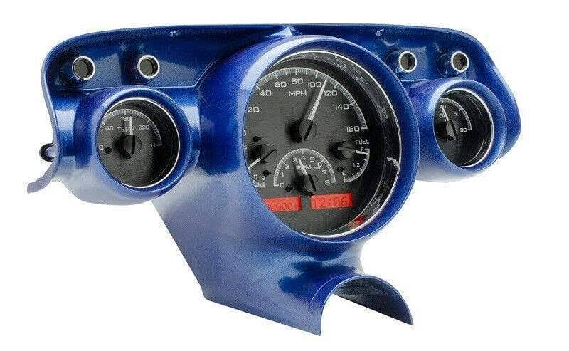 Analog Gauges System Black Alloy Red Kit R281