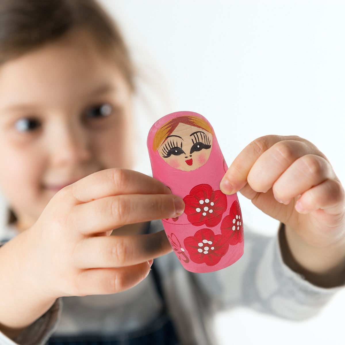 Matryoshka Stacking Dolls Wood Crafts Travel Child T4683