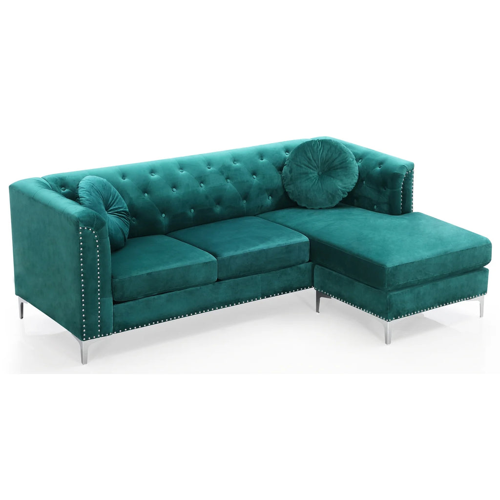 Green Sofa Chaise M86601