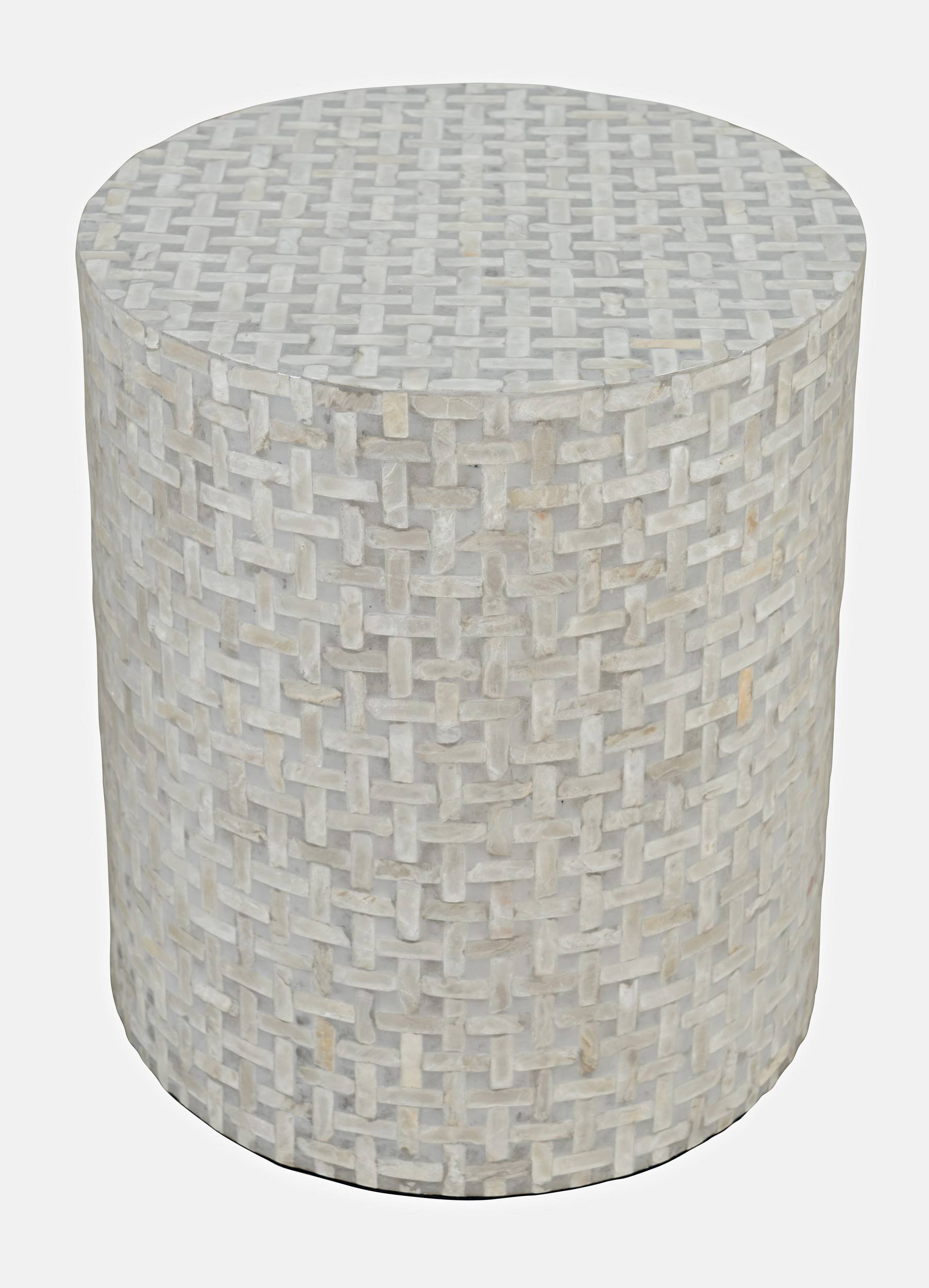 Gray Basketweave Accent Table T705