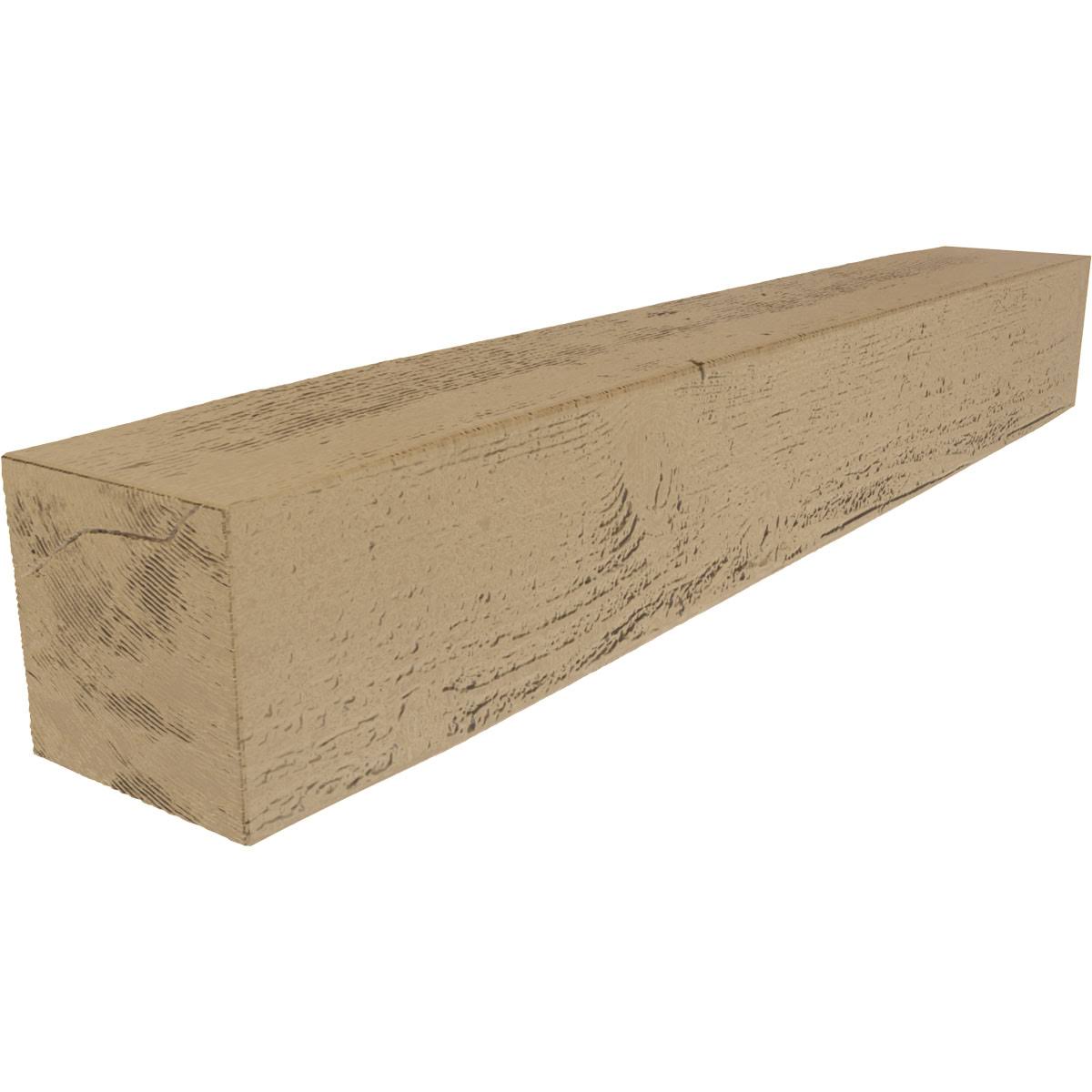 Rough Sawn Faux Wood Fireplace Mantel, Natural Pine Q8463