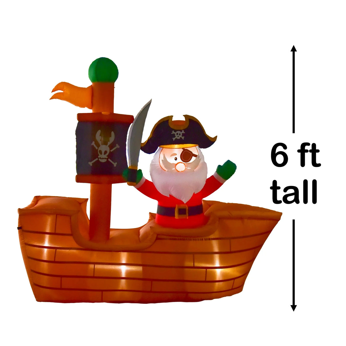 6' Pirate Santa Christmas Inflatable P981