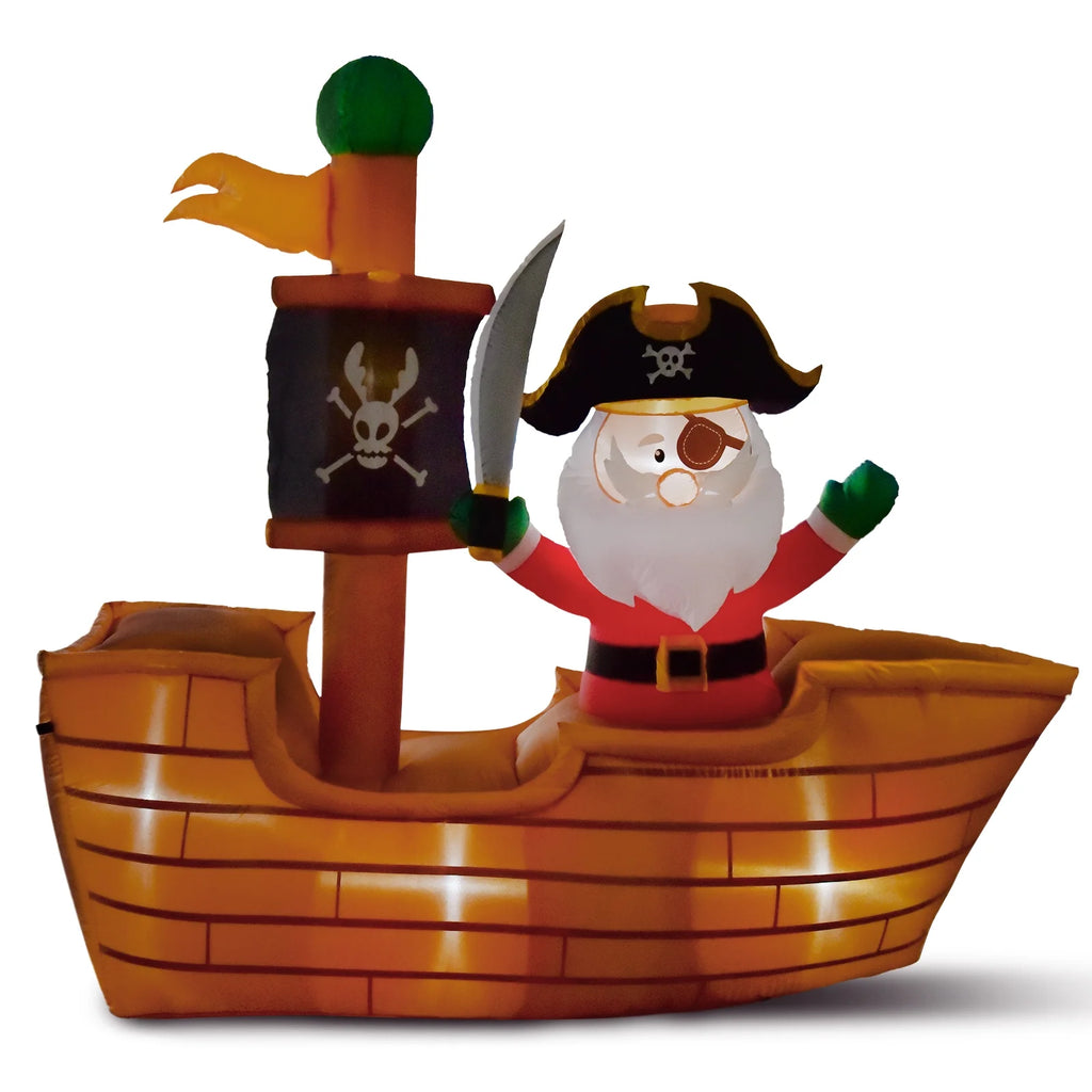6' Pirate Santa Christmas Inflatable P981