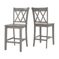 Antique Grey Solid Wood Counter Height Chair, Set of 2 Z9346