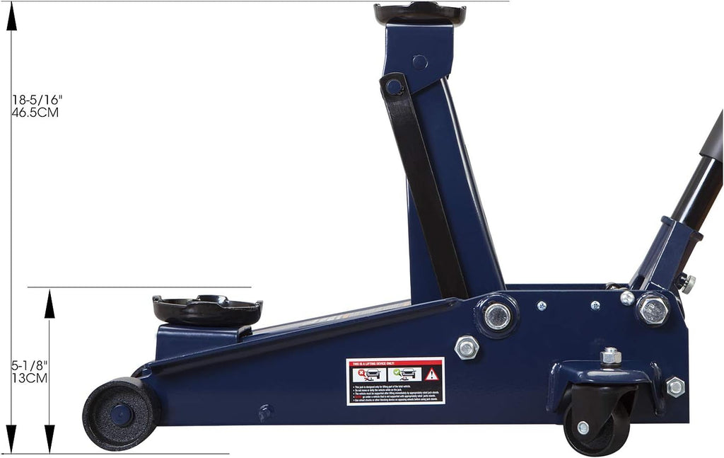 3 Ton Hydraulic Steel Floor Jack with Dual Piston Quick Lift Pump G214